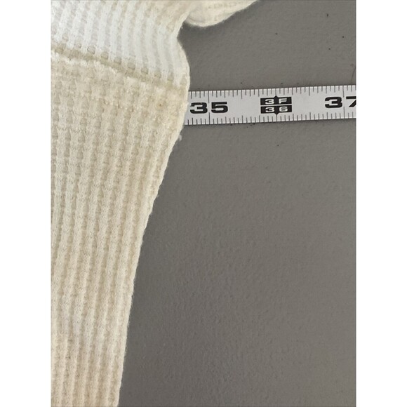 We The Free People Oversize Top M Cream Cotton Button Fray Pillowy Cover Up - Picture 12 of 13